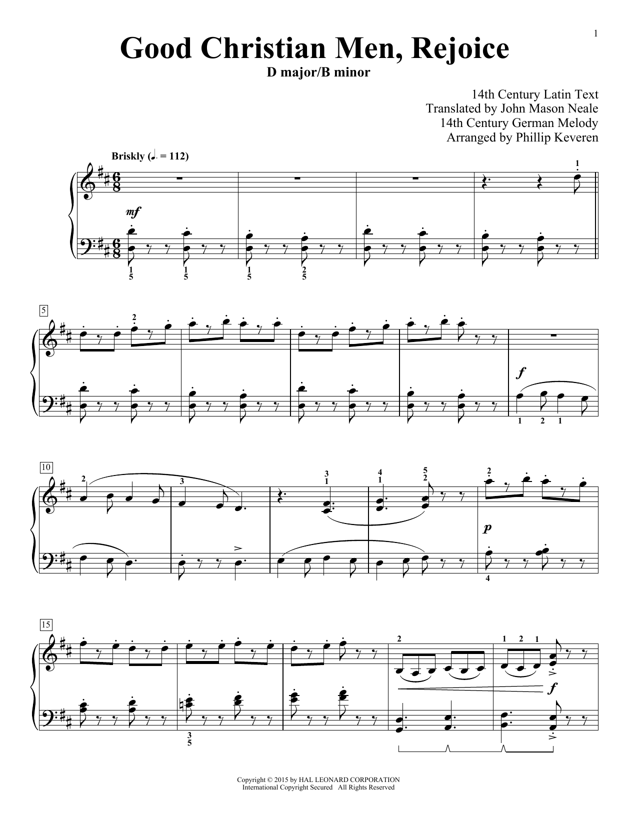 Product picture to: Good Christian Men, Rejoice (arr. Phillip Keveren)