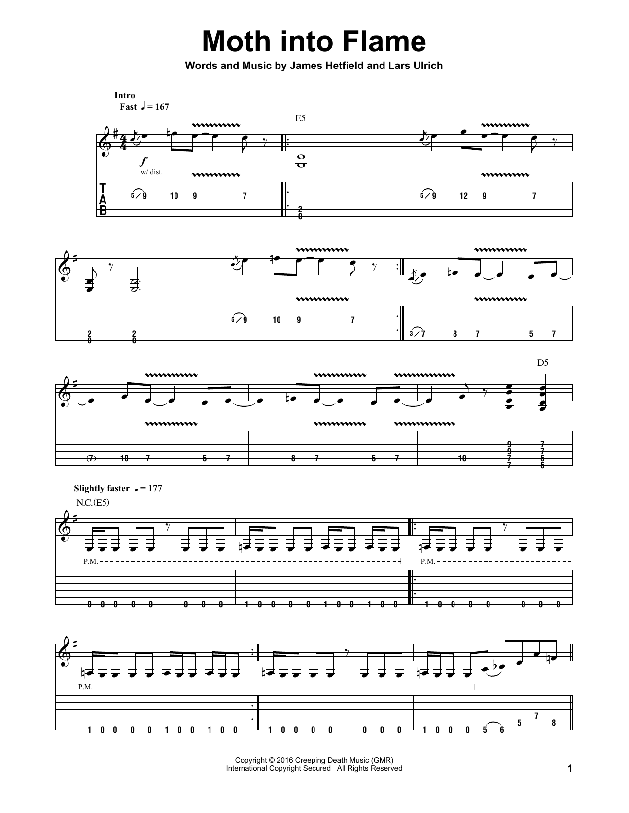 Produktgalerie: Seite 1 von 1 Moth Into Flame, Metallica, Gitarre