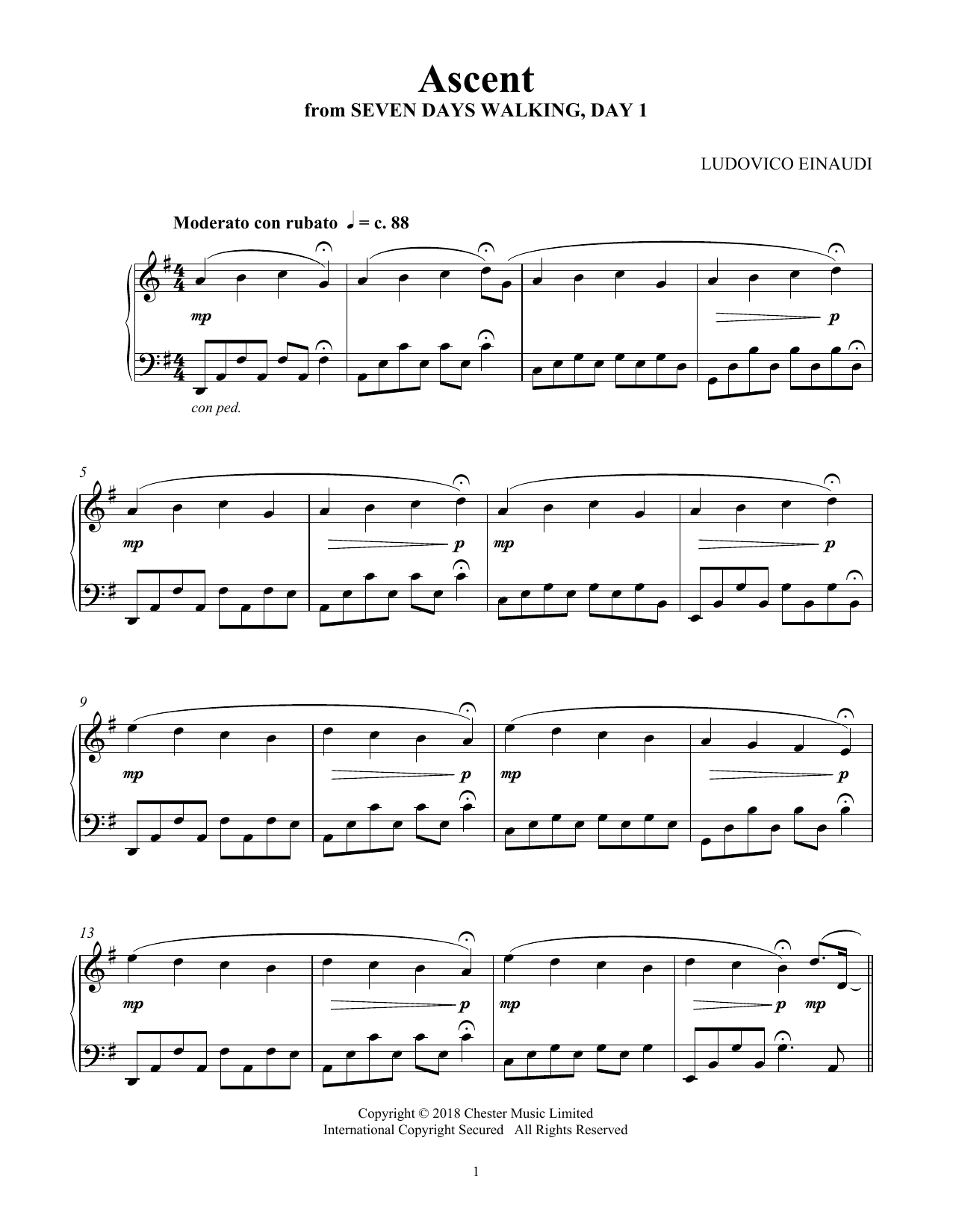 Product gallery: Page 1 of 1 Ascent (from Seven Days Walking: Day 1), Ludovico Einaudi