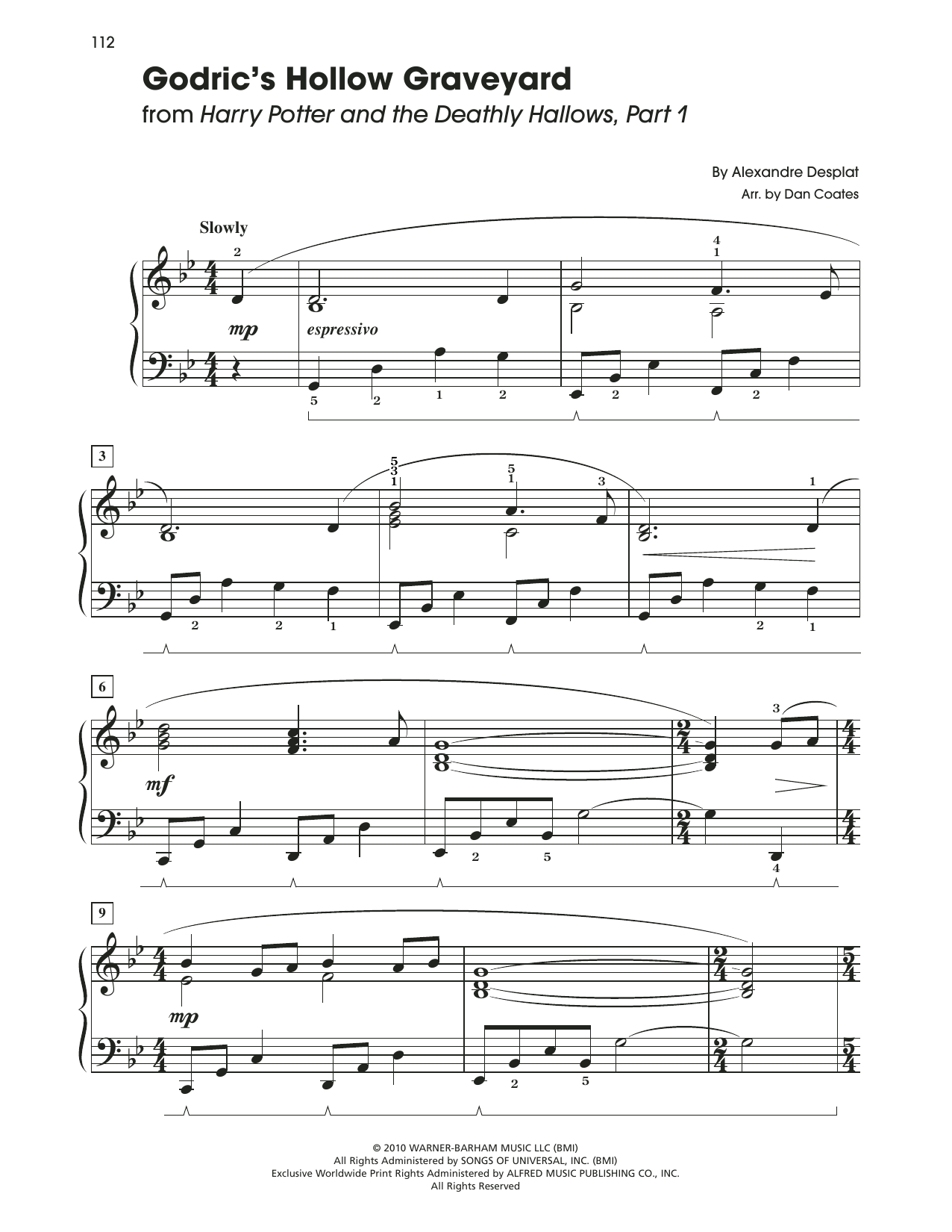 Product picture to: Godric's Hollow Graveyard (from Harry Potter And The Deathly Gallows, Pt. 1) (arr. Dan Coates)