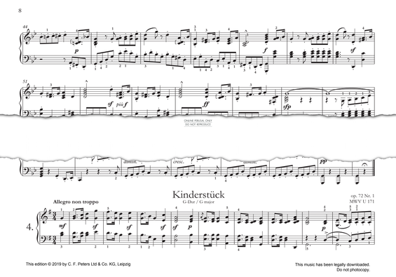 Produktgalerie: Seite 1 von 1 Kinderstücke in G major, Felix Mendelssohn, Klavier