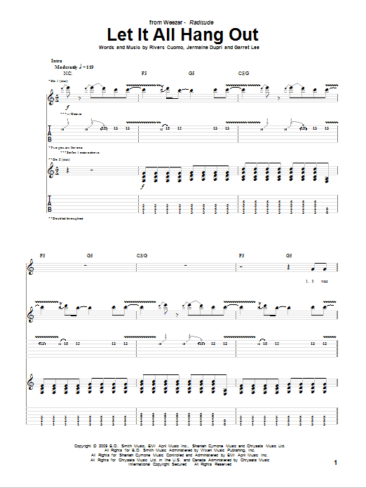 Produktgalerie: Seite 1 von 1 Let It All Hang Out, Weezer, Gitarre