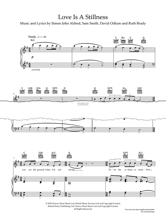 Produktgalerie: Seite 1 von 1 Love Is A Stillness, Sam Smith, Gesang, Gitarre, Klavier