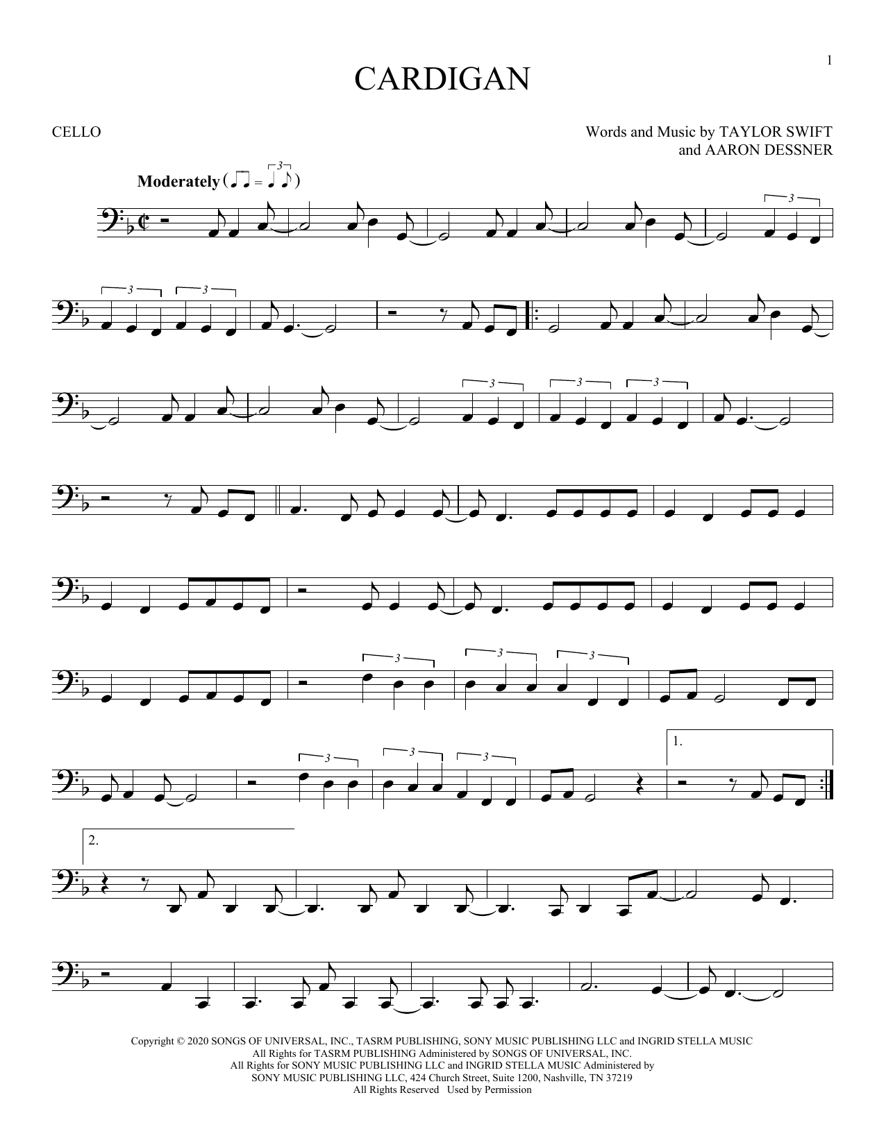 Product picture to:  cardigan - Taylor Swift