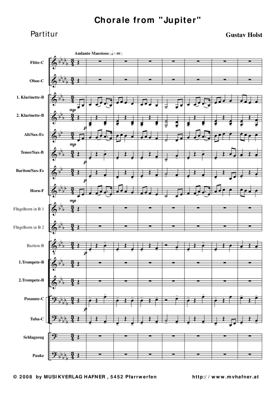 Product gallery: Page 1 of 11 Jupiter aus ´Die Planeten´, , (large wind orchestra)