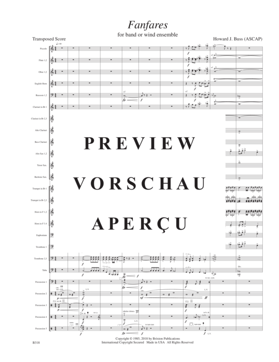 Product gallery: Page 5 of 21 Fanfares (complete set)  (Band oder Holzbläser Ensemble) , ,  (score and parts)