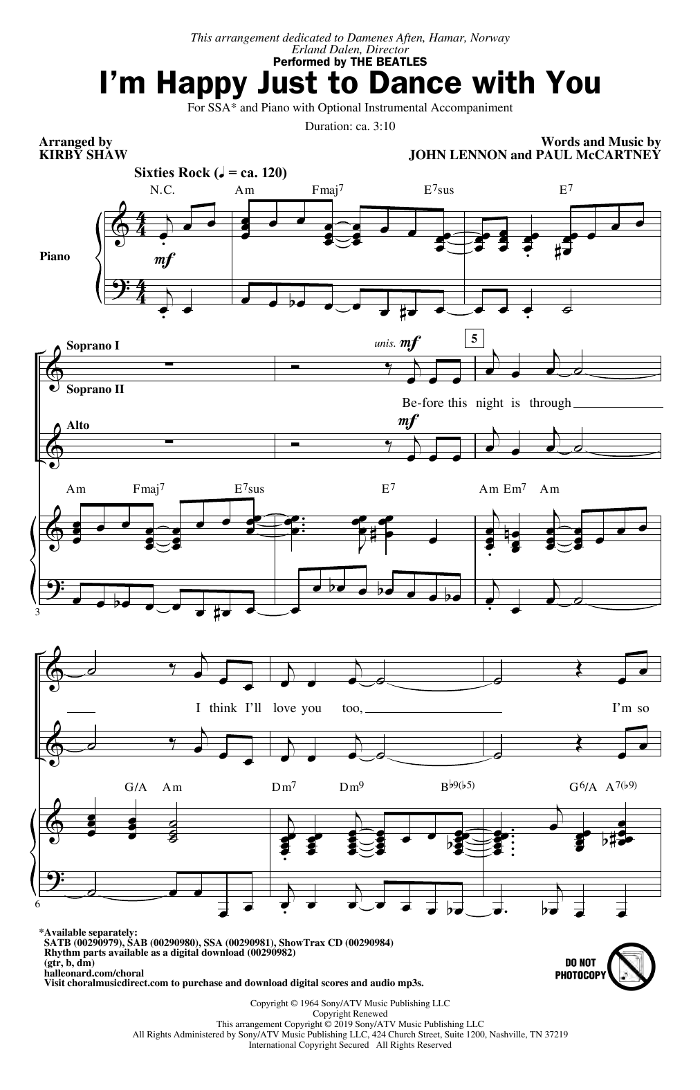 Produktgalerie: Seite 1 von 1 I'm Happy Just To Dance With You (arr. Kirby Shaw), The Beatles, Chor