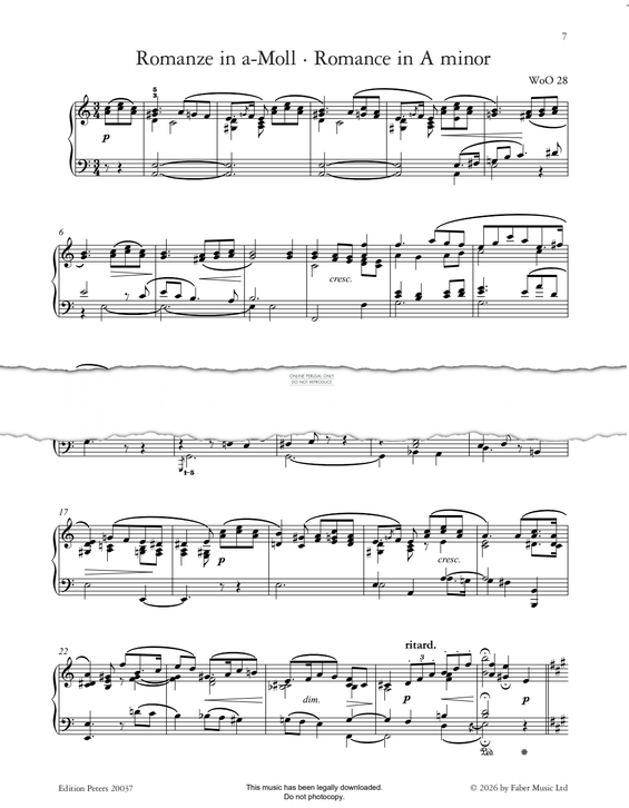 Produktgalerie: Seite 1 von 1 Romance in A Minor WoO 28, Clara Schumann, Klavier