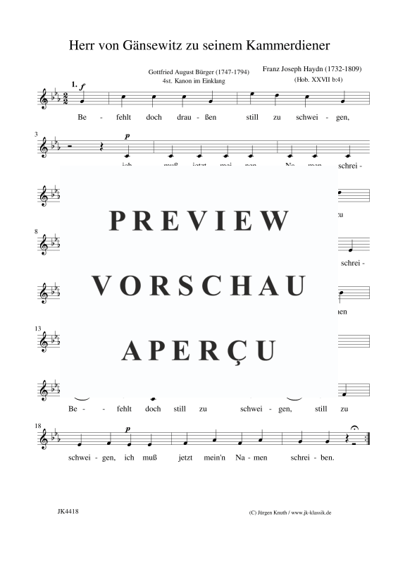 Produktbild zu: Herr von Gänsewitz zu seinem Kammerdiener Hob. XXVII b:4Franz Joseph Haydn