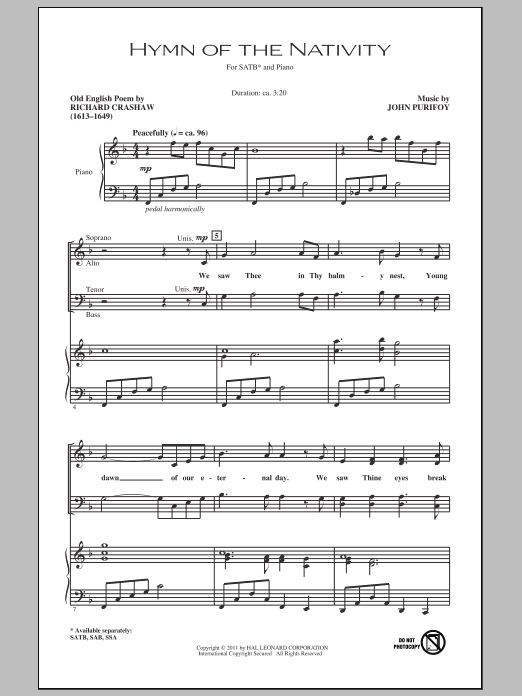 Product gallery: Page 1 of 1 Hymn Of The Nativity, John Purifoy