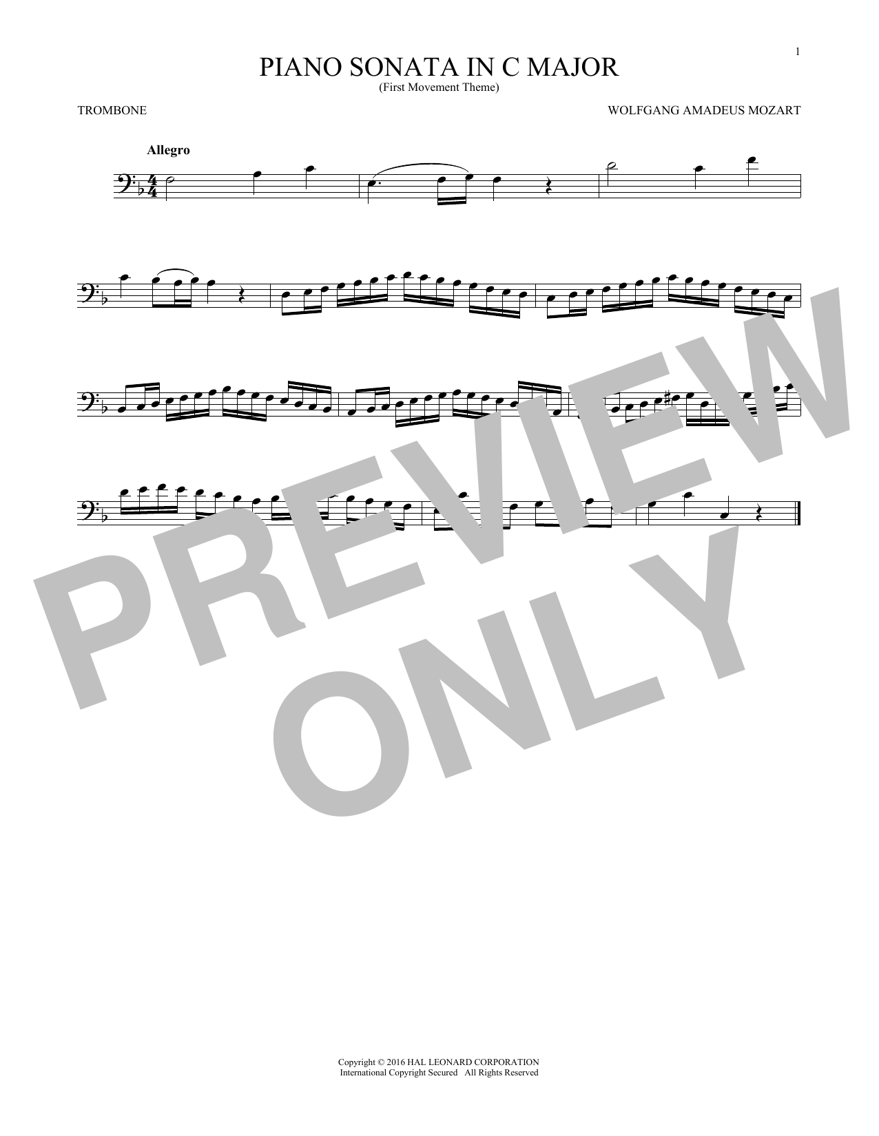 Product gallery: Page 1 of 1 Piano Sonata In C Major, Wolfgang Amadeus Mozart