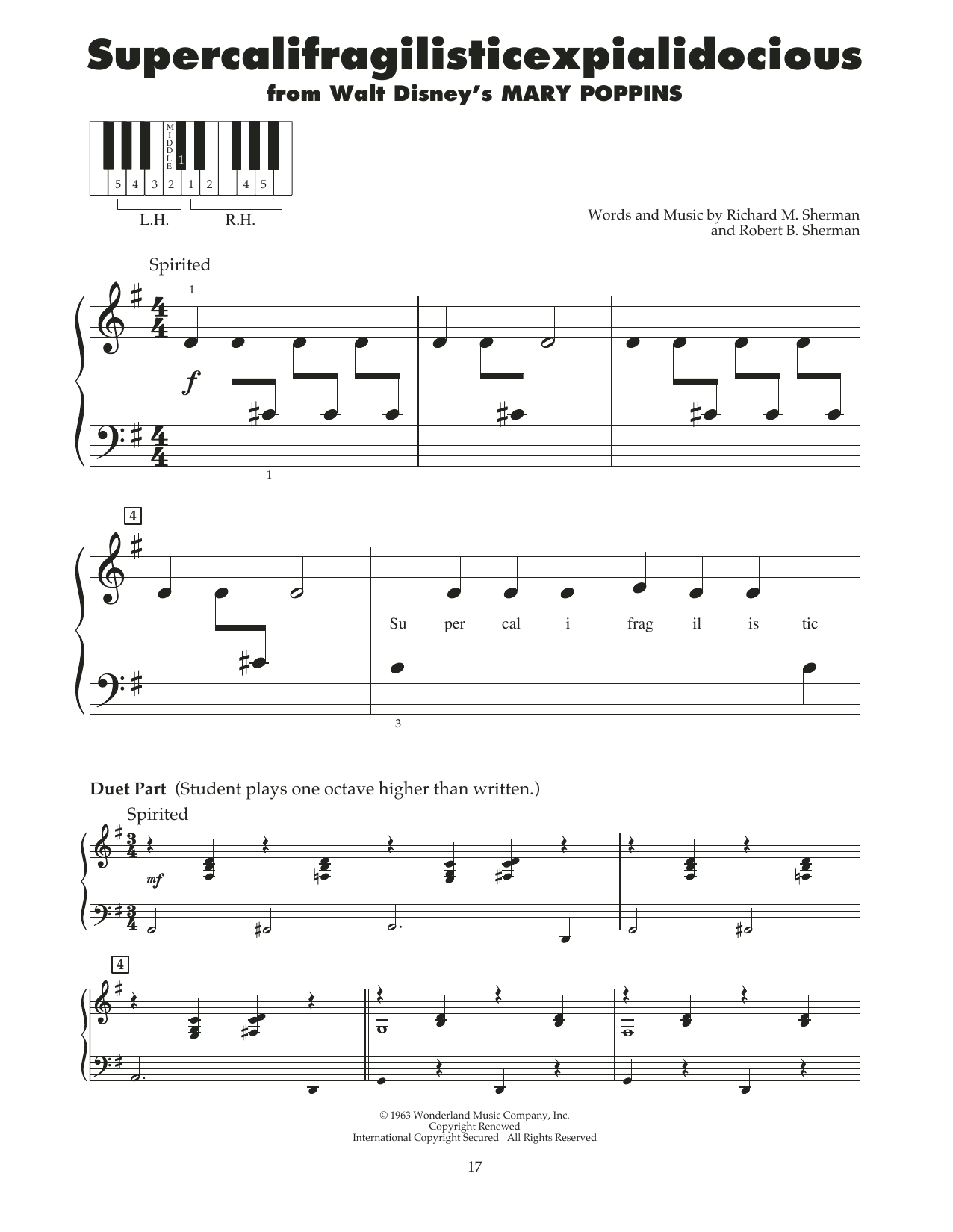 Product gallery: Page 1 of 1 Supercalifragilisticexpialidocious (from Mary Poppins), Sherman Brothers