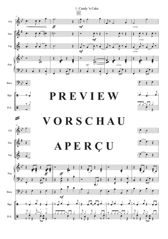 Produktgalerie: Seite 9 von 21 Candy ´n Cake , , (Combo Band + Alt Saxophon, Trompete)