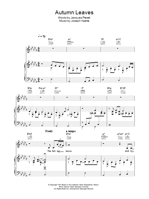 Product gallery: Page 1 of 1 Autumn Leaves (Les Feuilles Mortes), Eva Cassidy