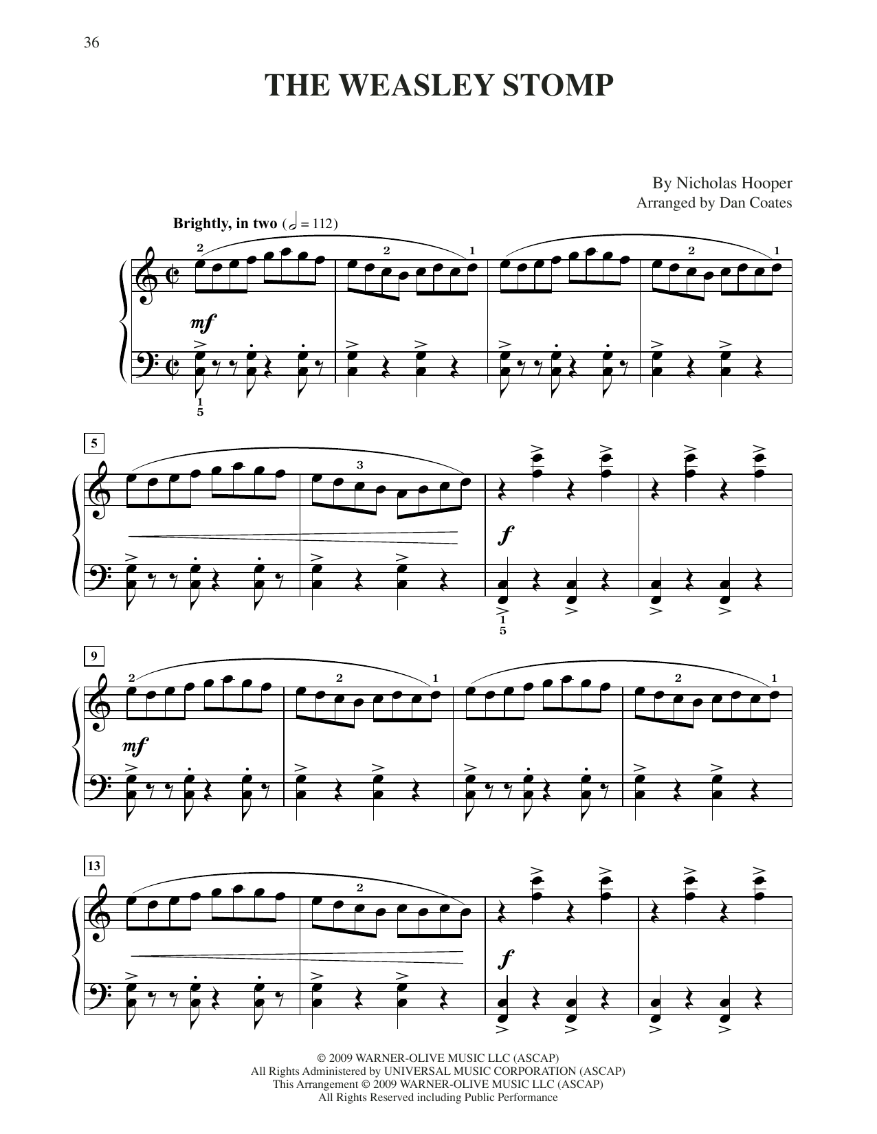 Product picture to: The Weasley Stomp (from Harry Potter) (arr. Dan Coates)