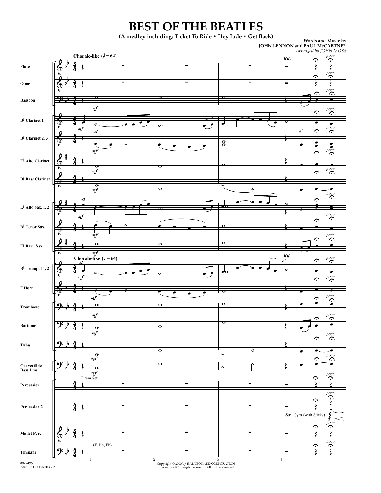 Produktgalerie: Seite 1 von 1 Best of the Beatles - Full Score, John Moss, Ensemble