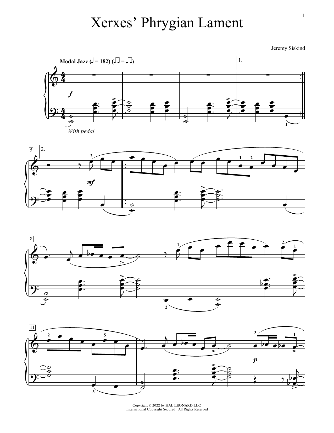 Produktbild zu: Xerxes' Phrygian Lament