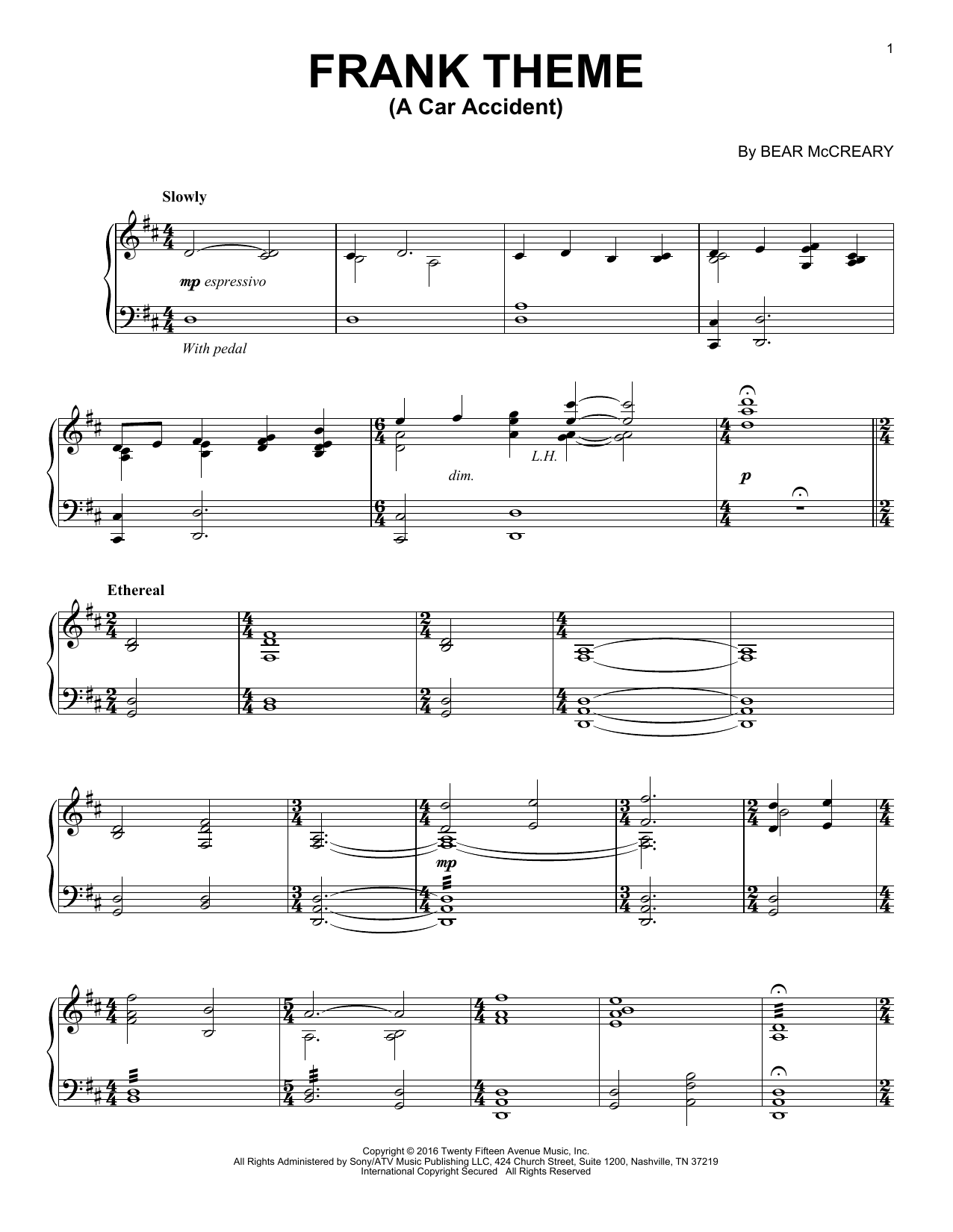 Produktbild zu: Frank Theme (A Car Accident) (from Outlander)