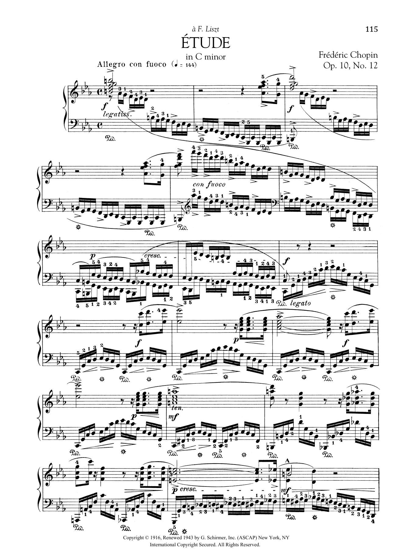 Product gallery: Page 1 of 1 Etude in C Minor, Op. 10, No. 12, Frédéric Chopin