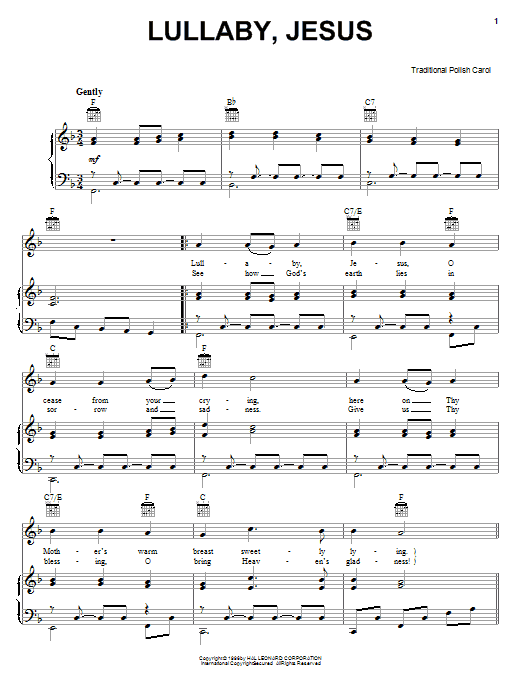 Product gallery: Page 1 of 1 Lullaby, Jesus, Traditional