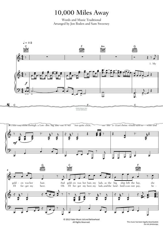 Produktgalerie: Seite 1 von 1 10,000 Miles Away, Bellowhead, Gesang, Gitarre, Klavier