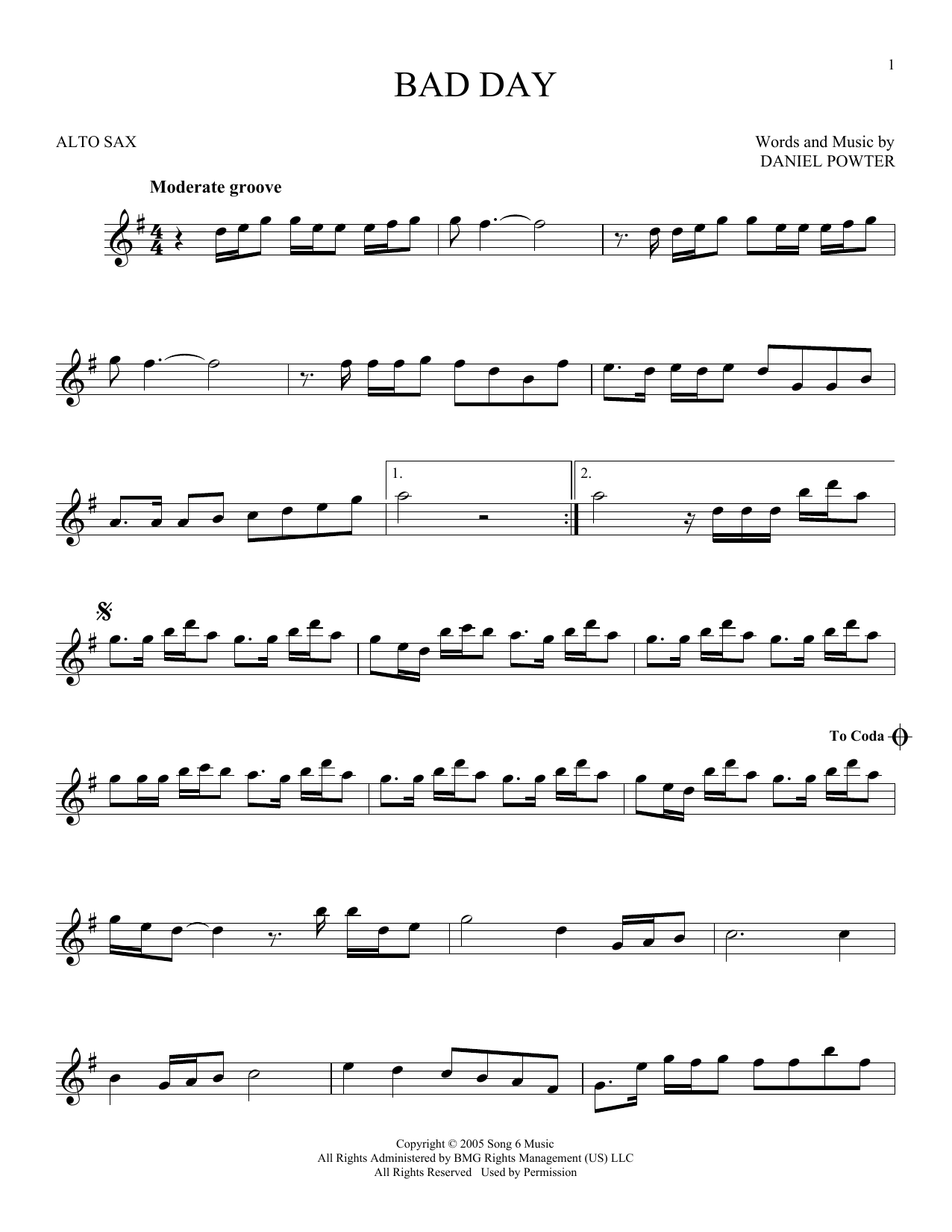 Product gallery: Page 1 of 1 Bad Day, Daniel Powter