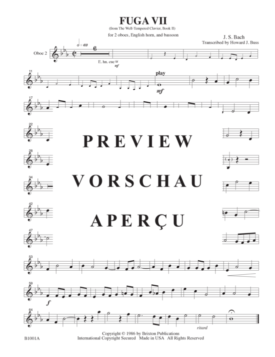 gallery: Fuga VII , , (2 Oboen, Englischhorn und Fagott)