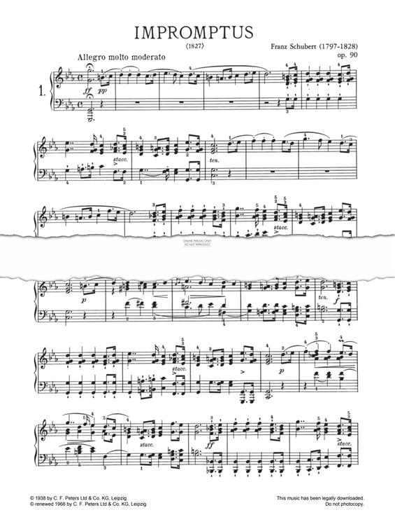 Produktgalerie: Seite 1 von 1 Impromptus Op. 90 (D 899), Allegretto, Franz Schubert, Klavier