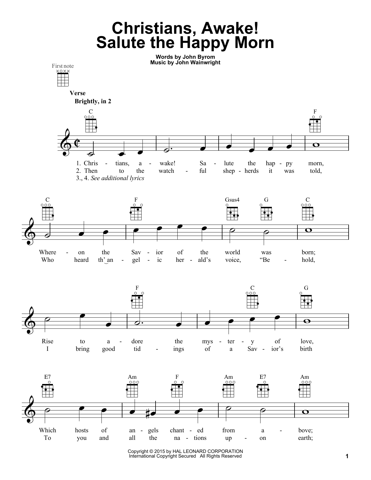 Product gallery: Page 1 of 1 Christians, Awake! Salute The Happy Morn, John Byrom