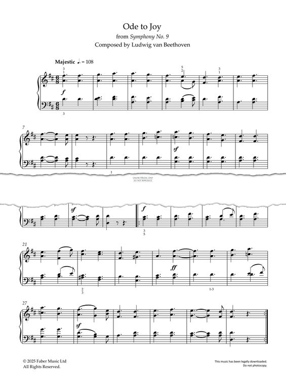 Produktgalerie: Seite 1 von 1 Ode To Joy (from 'Symphony No 9'), Ludwig van Beethoven, Klavier
