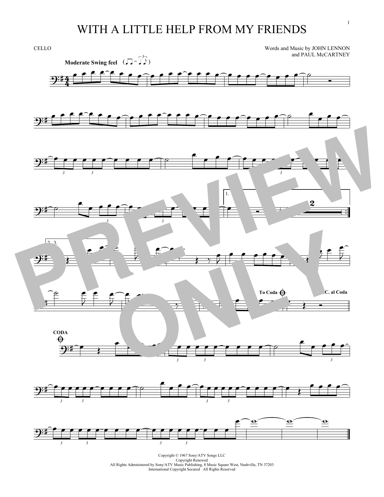 Produktgalerie: Seite 1 von 1 With A Little Help From My Friends, The Beatles, Violoncello