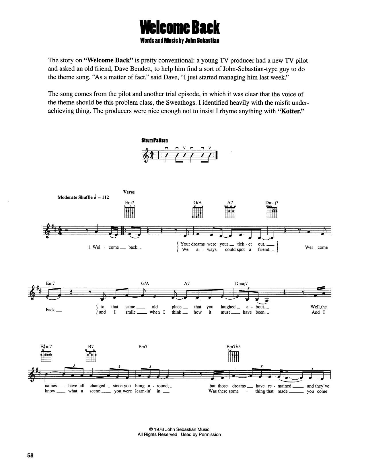 Produktgalerie: Seite 1 von 1 Welcome Back, John Sebastian, Gitarre