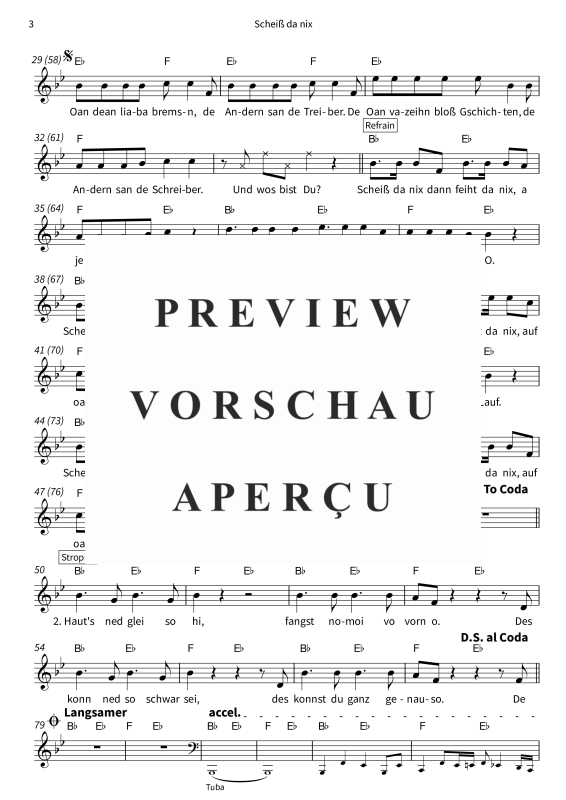 gallery: Scheiß da nix, DeSchoWieda, (Leadsheet)