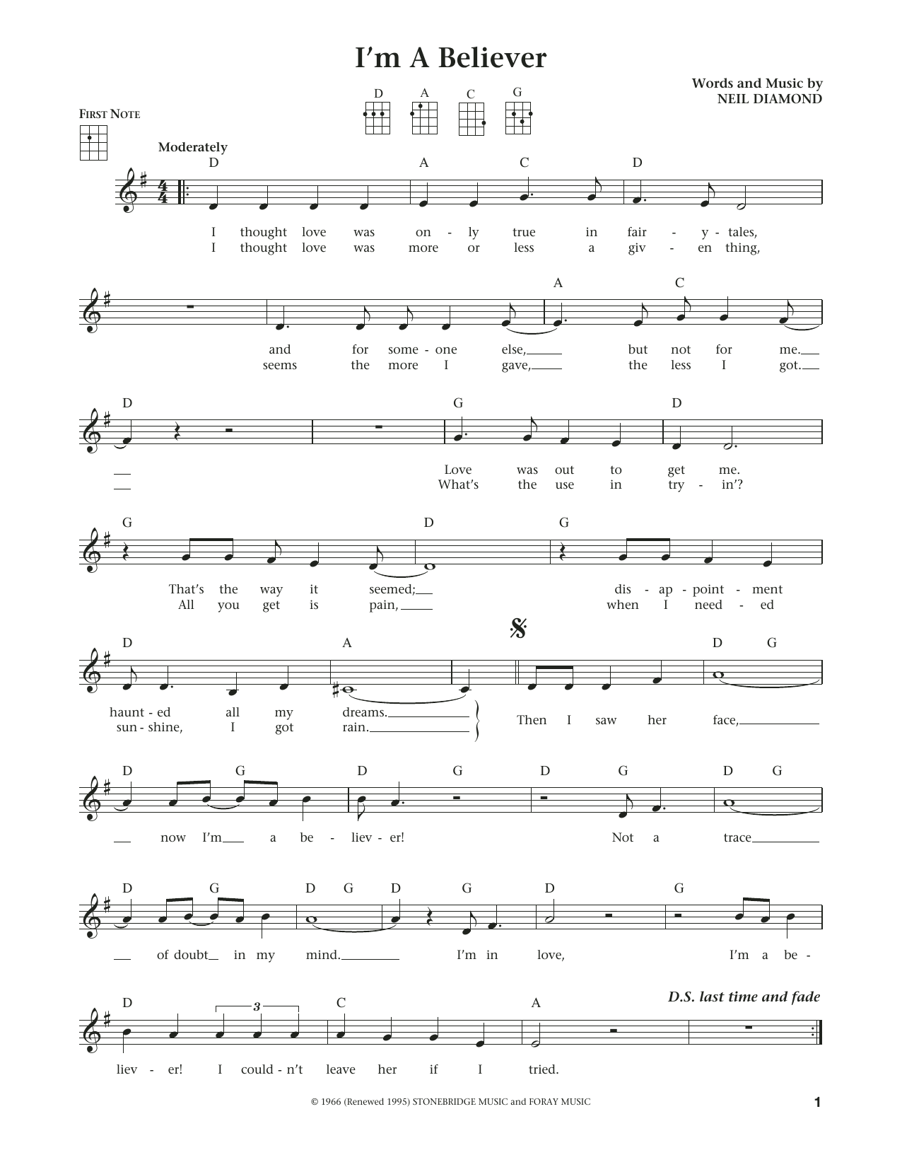 Product gallery: Page 1 of 1 I'm A Believer (from The Daily Ukulele) (arr. Liz and Jim Beloff), The Monkees