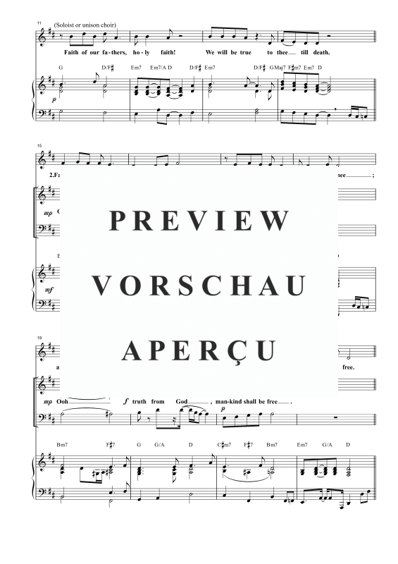 Produktgalerie: Seite 9 von 11 Faith of Our Fathers, , Gemischter Chor SAB, Solo und Klavier