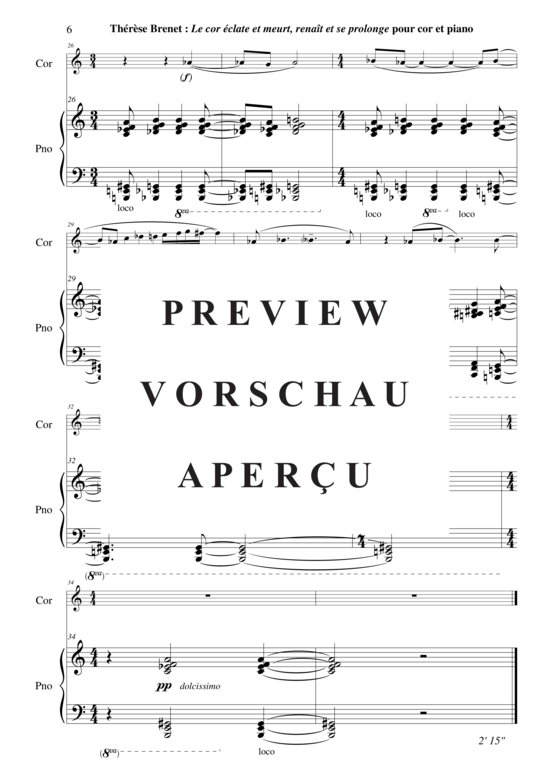 Produktgalerie: Seite 7 von 10 Le cor éclate et meurt, renaît et se prolonge , , (Klavier + Horn)