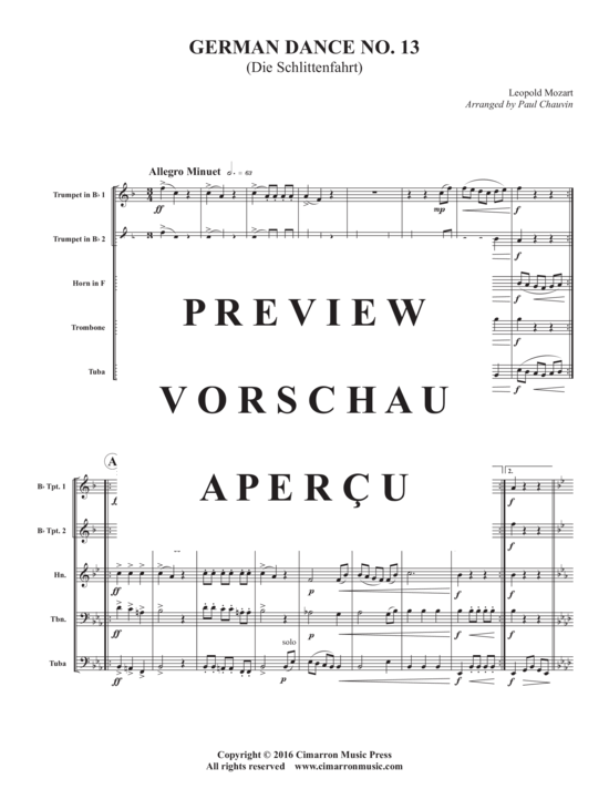 Produktgalerie: Seite 3 von 17 Deutscher Tanz Nr. 13 , , (Blechbläserquintett)
