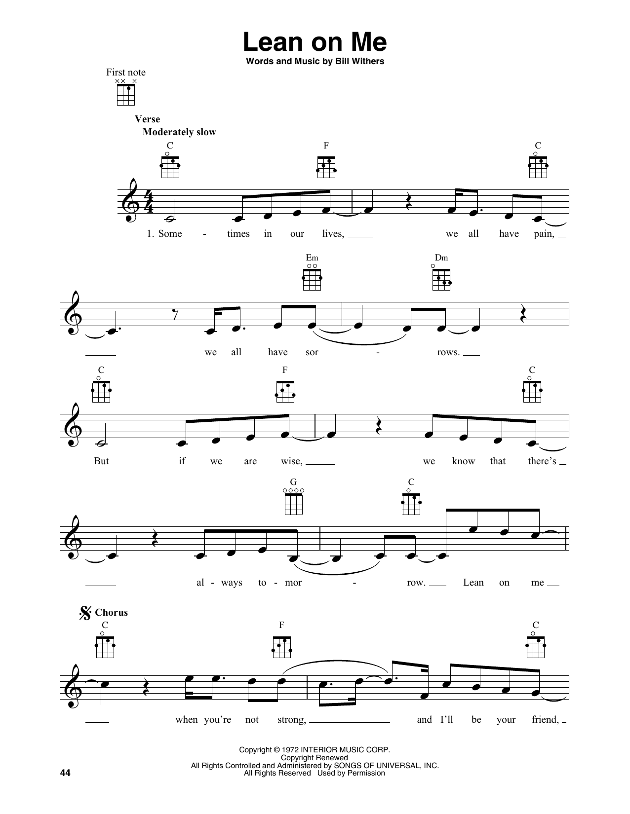 Produktgalerie: Seite 1 von 1 Lean On Me, Bill Withers, Banjo