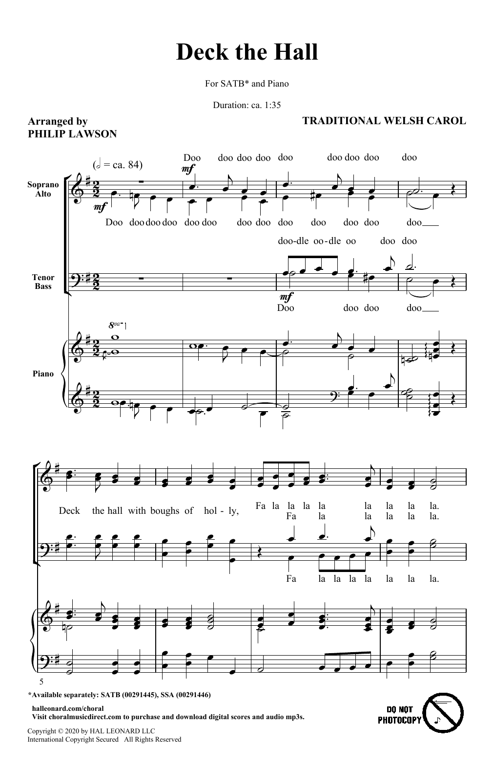 Produktgalerie: Seite 1 von 1 Deck The Hall (arr. Philip Lawson), Traditional Welsh Carol, Chor