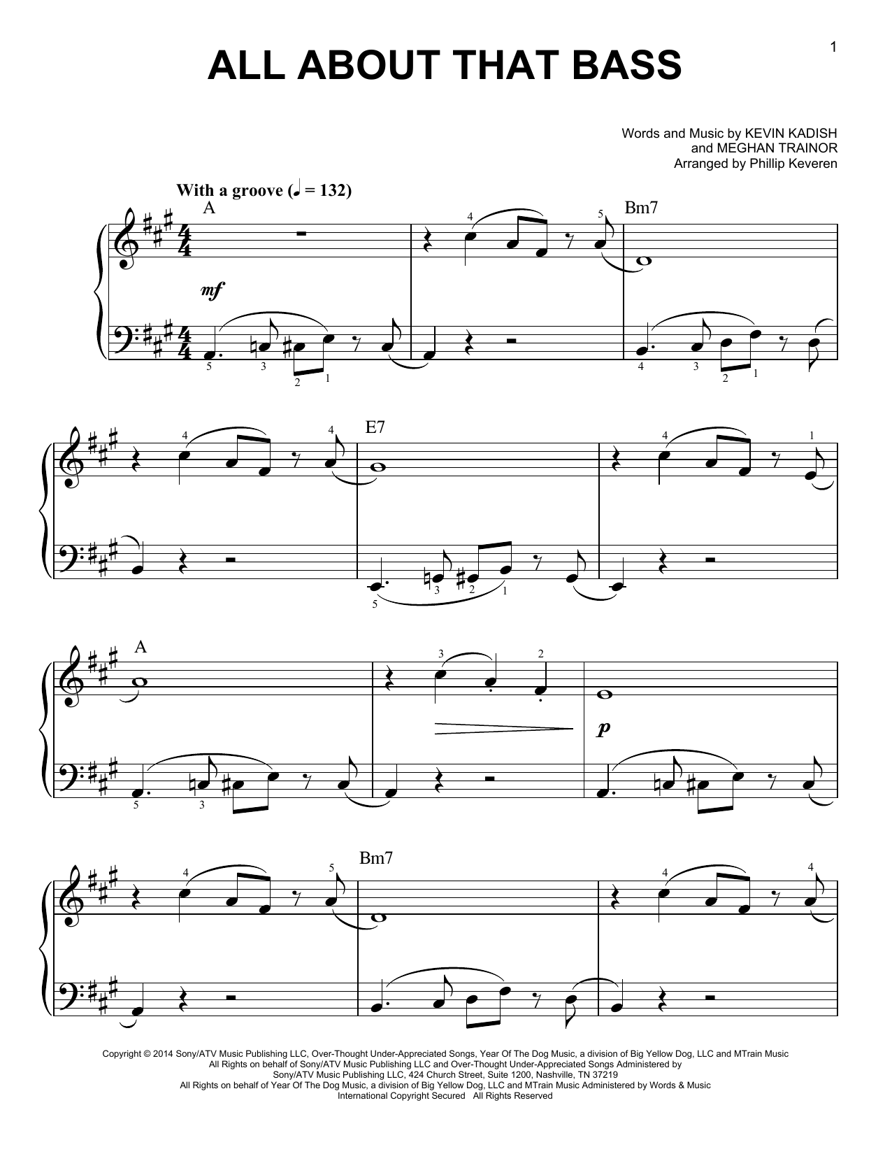 Produktbild zu: All About That Bass (arr. Phillip Keveren)