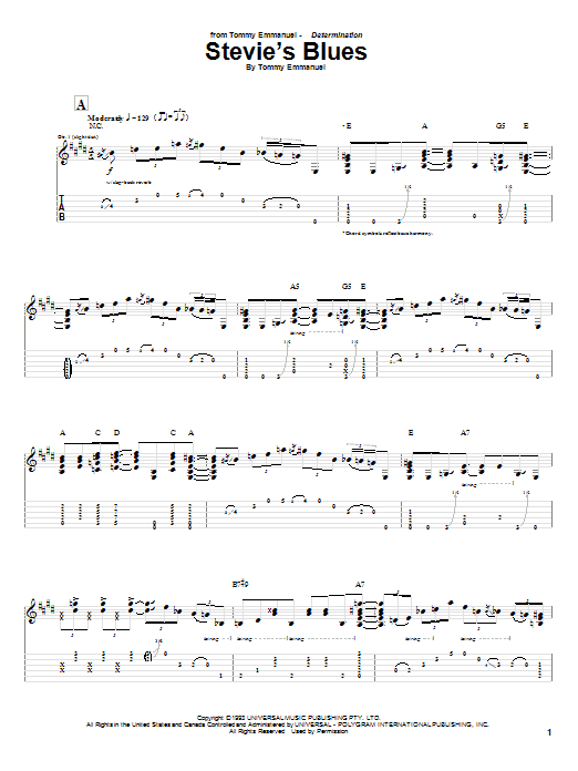 Product gallery: Page 1 of 1 Stevie's Blues, Tommy Emmanuel