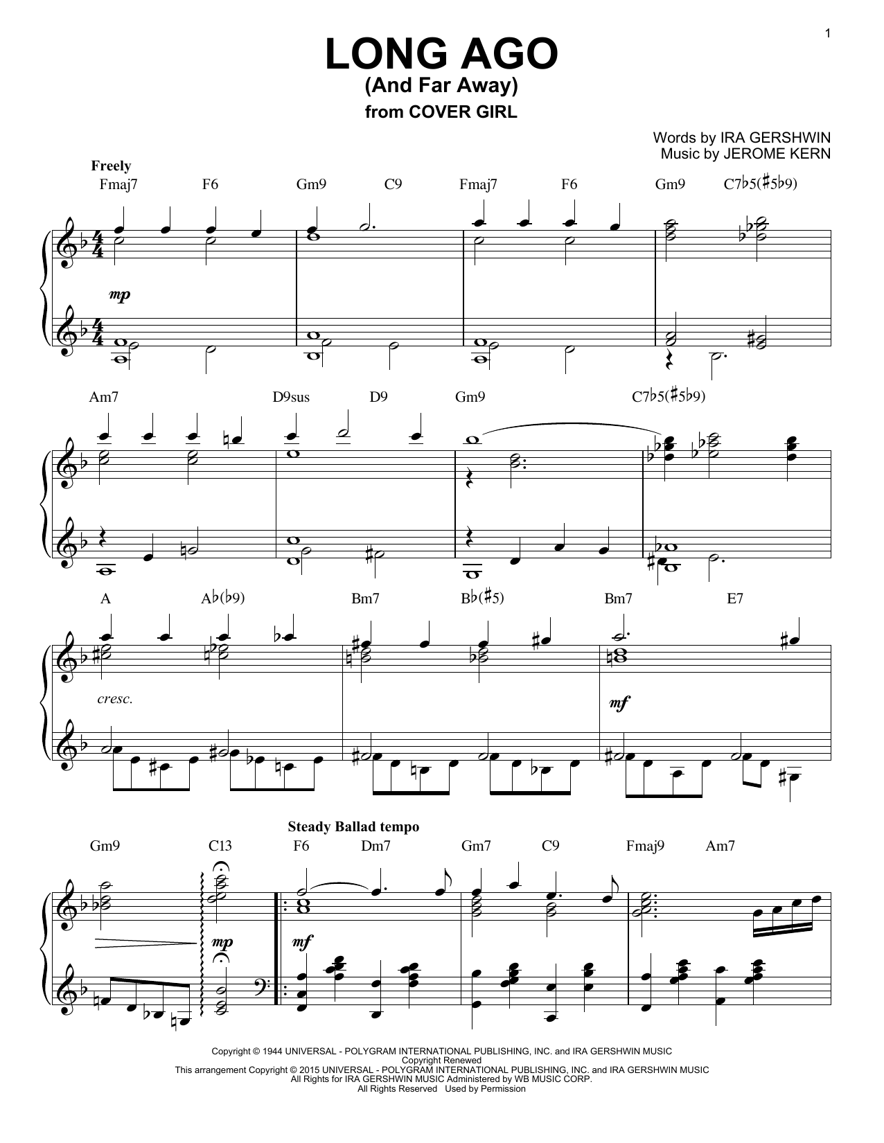 Produktbild zu: Long Ago (And Far Away) [Jazz version] (arr. Brent Edstrom)