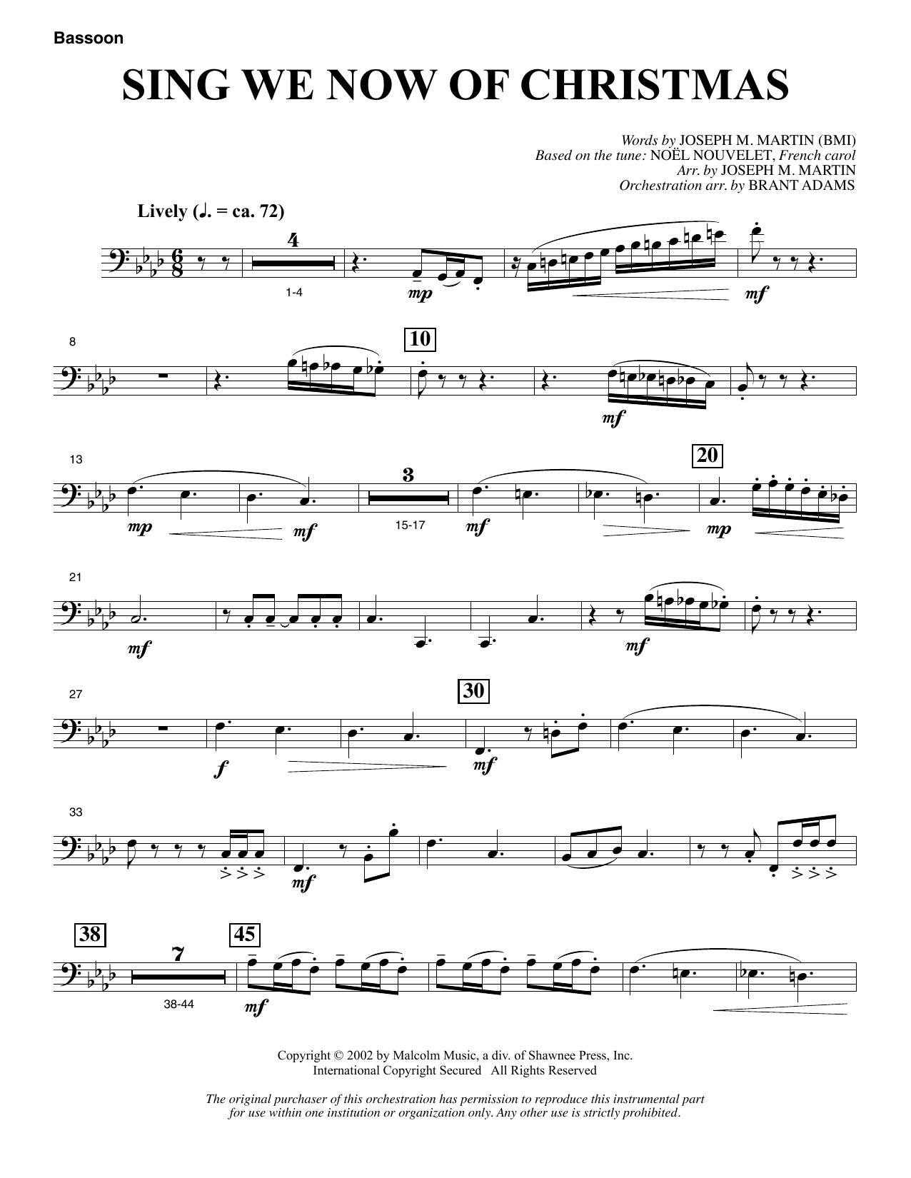 Produktbild zu: Sing We Now Of Christmas (from Morning Star) - Bassoon