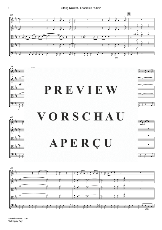 gallery: Oh Happy Day, Edwin Hawkins Singers, Strings quintet/ensemble/choir - electric bass with chords and drum set opt.