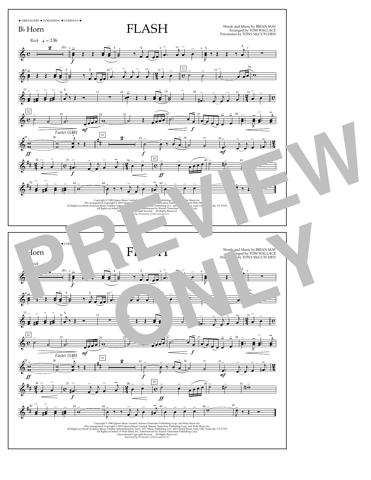 Product picture to: Flash (arr. Tom Wallace) - Bb Horn