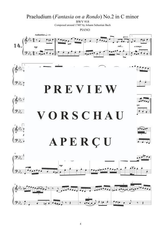 Produktgalerie: Seite 5 von 11 6 Präludien (Fantasia) BWV 917-922, , Klavier/Cembalo Solo