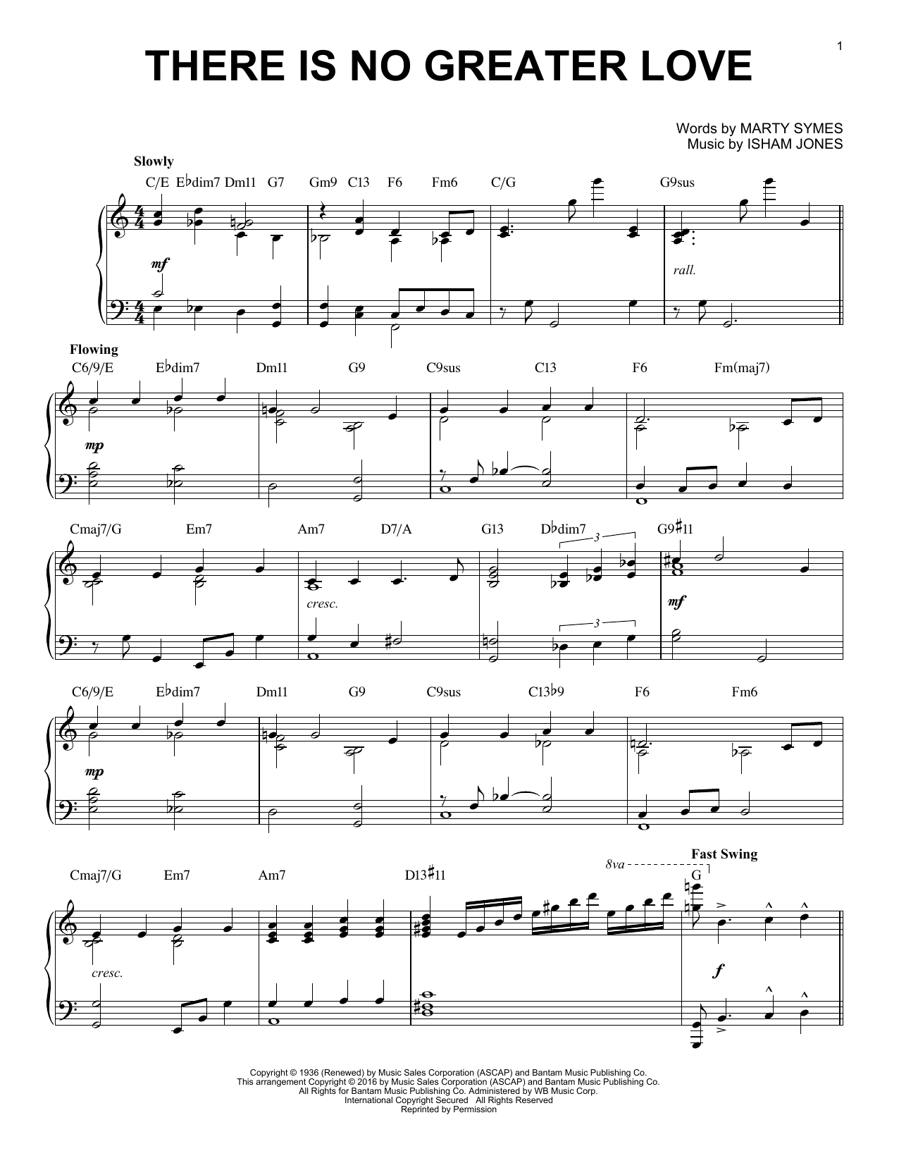 Product gallery: Page 1 of 1 There Is No Greater Love (arr. Brent Edstrom), Isham Jones
