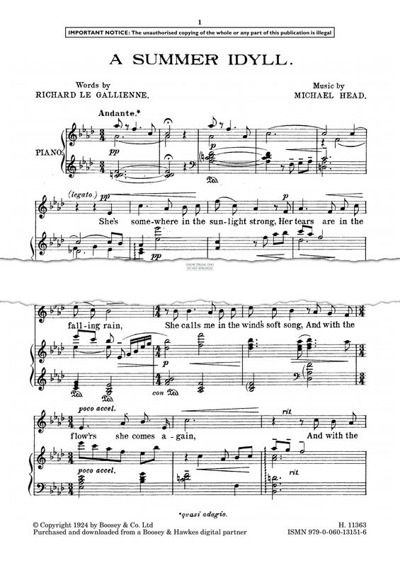 Produktgalerie: Seite 1 von 1 A Summer Idyll, Michael Head, Gesang, Klavier