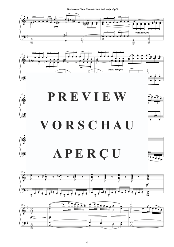 Produktgalerie: Seite 5 von 11 Piano Concerto No.4 in G major Op.58 - Piano Version, , Klavier Solo