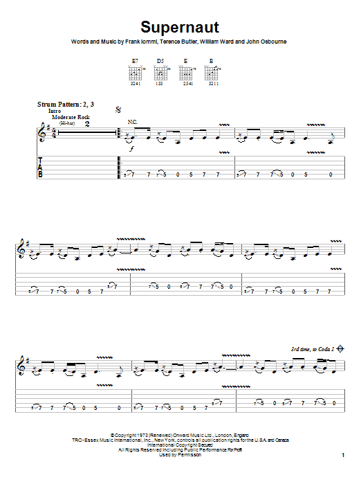 Produktgalerie: Seite 1 von 1 Supernaut, Black Sabbath, Gitarre